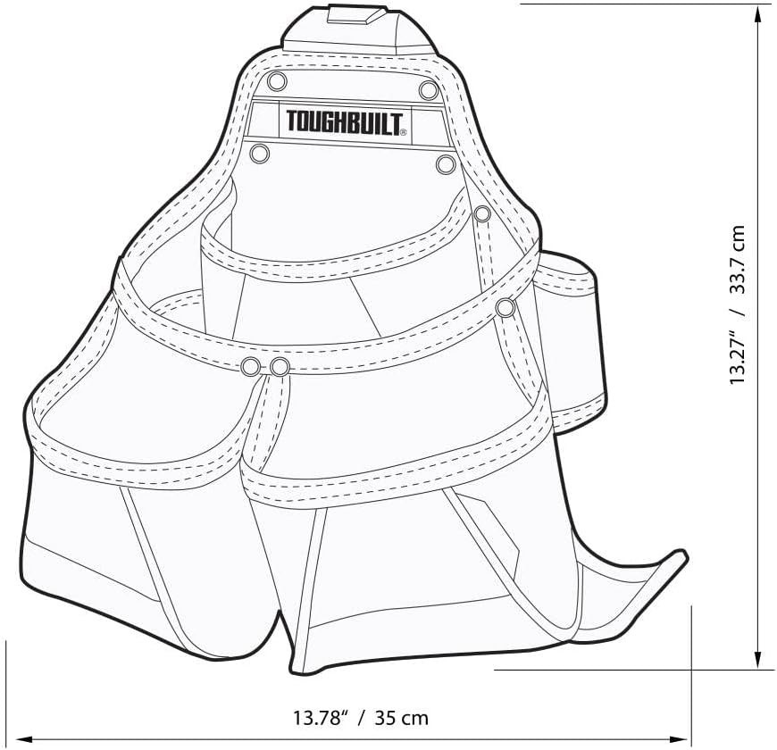 ClipTech Framer Pouch Heavy-Duty Tool Organizer 10 Pockets Reinforced Kickstand