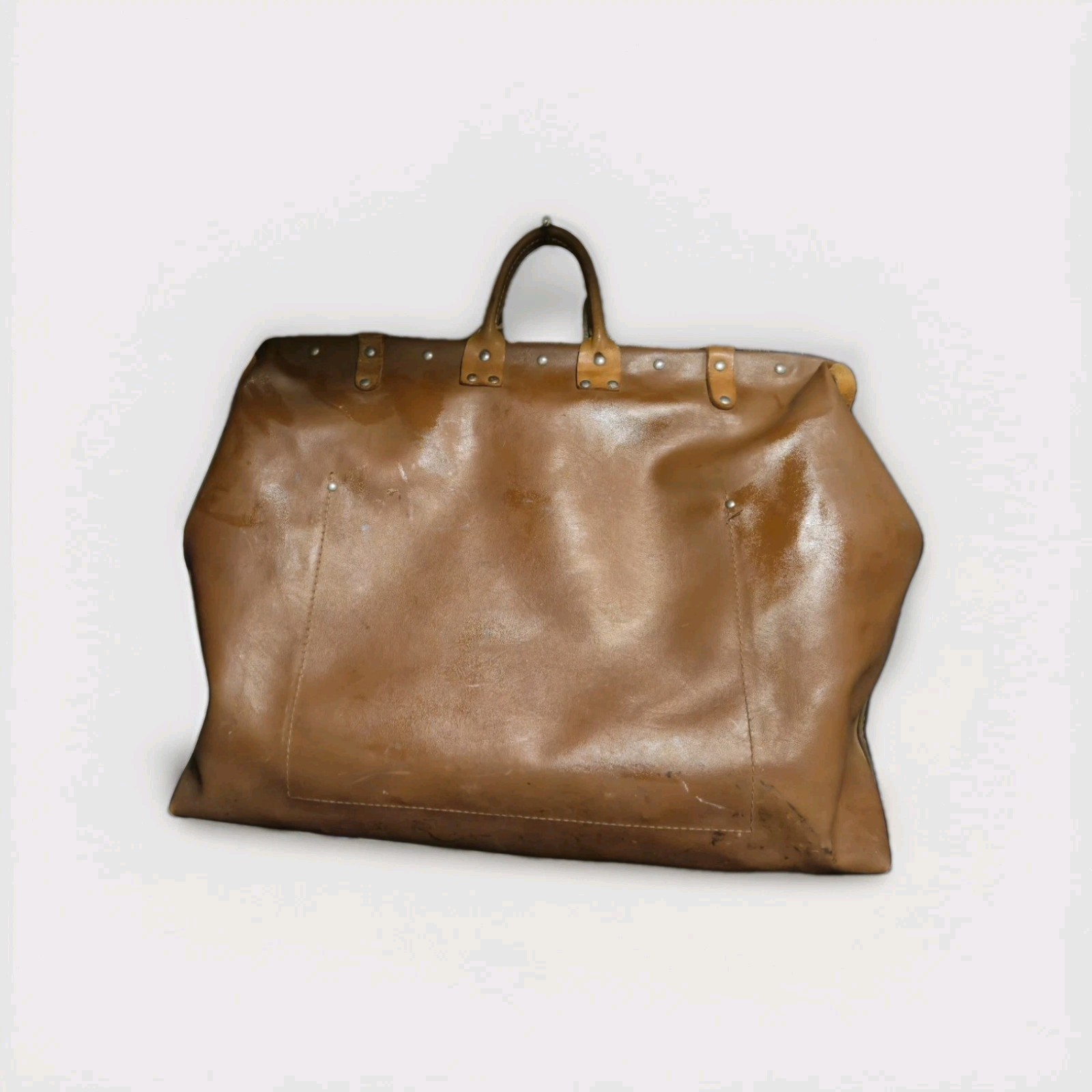 Klein Tools 6068 Large Brown Leather Tool Bag with Handle, 1 Item