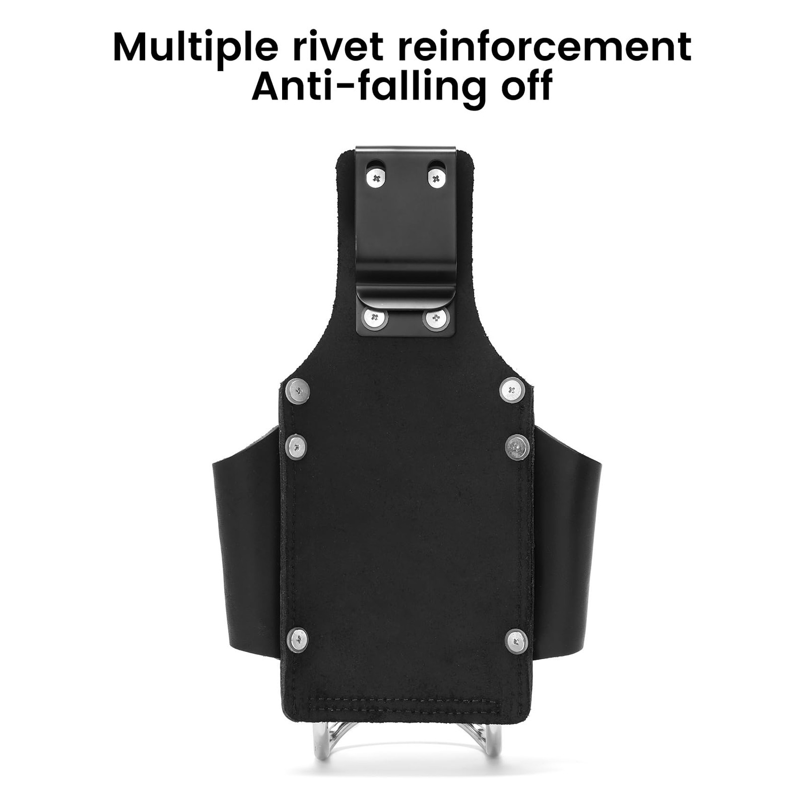 Small Leather Tool Pouch 6 in 1 Top Grain Hammer Loop Belt Holster Heavy Duty