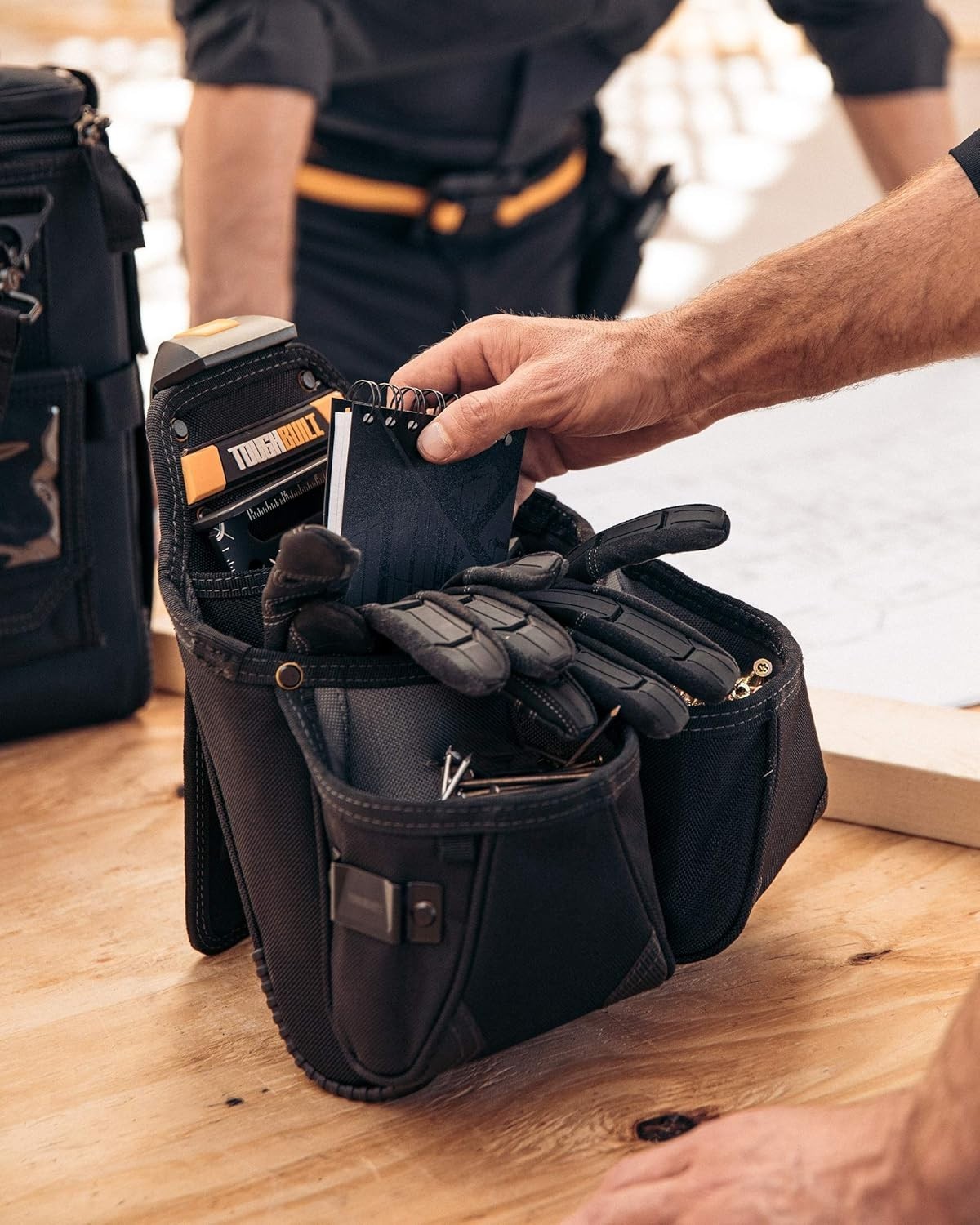 ClipTech Framer Pouch Heavy-Duty Tool Organizer 10 Pockets Reinforced Kickstand
