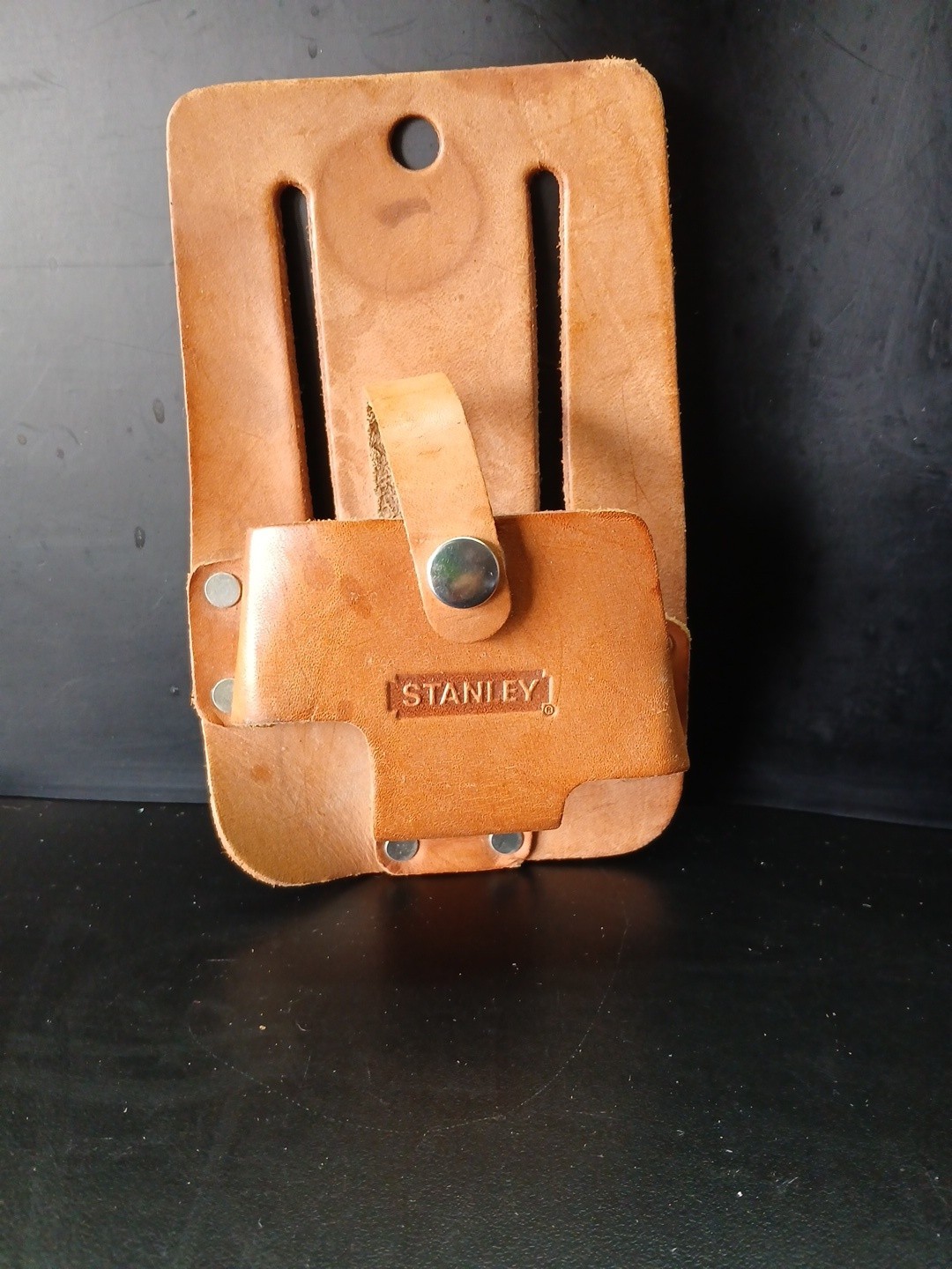 Stanley Leather Measuring Tape Holder Tool Belt Holster Only-Vintage