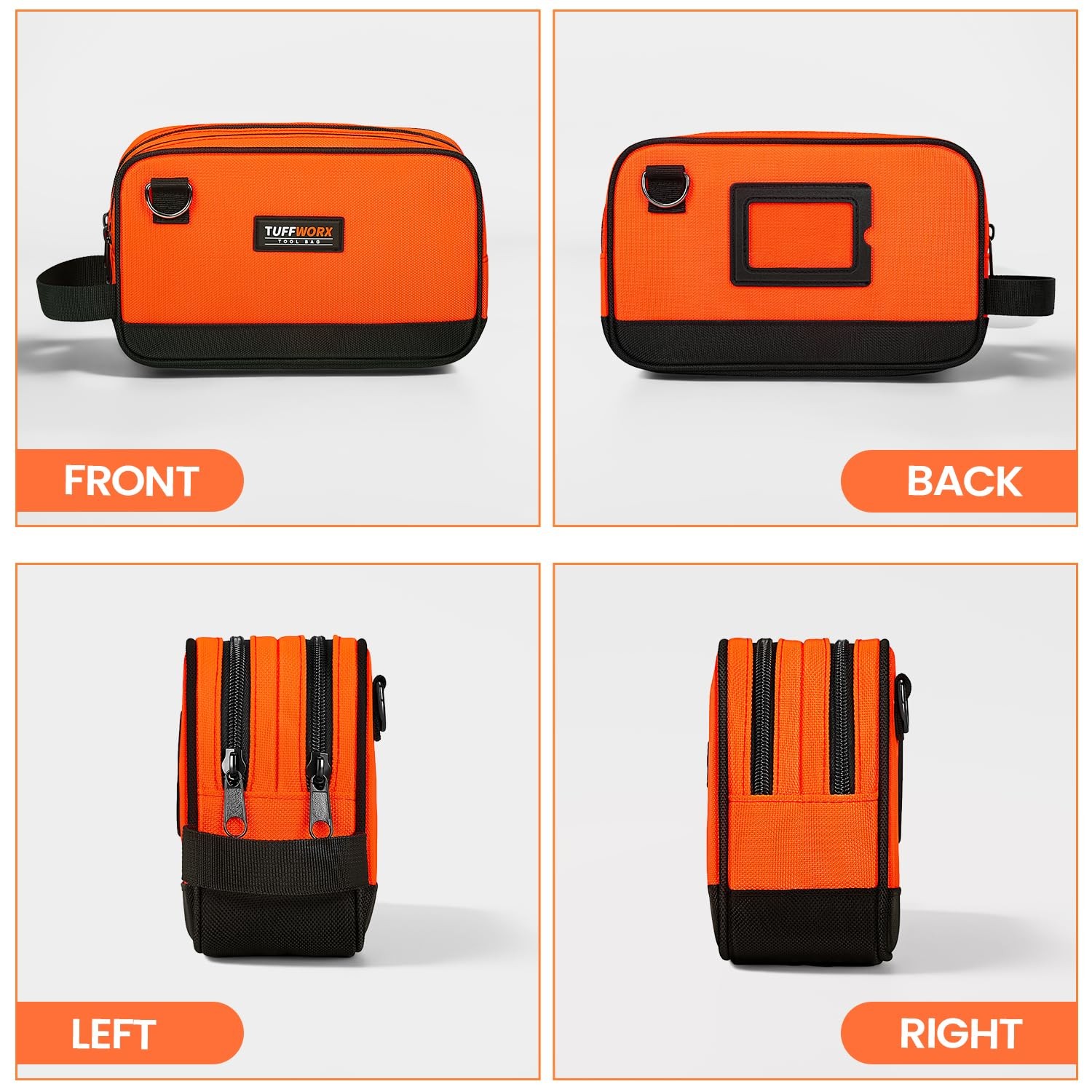 Tool Bag, 12″ Small Tool Pouch Waterproof 600D Dual Compartments Tool Organiz…