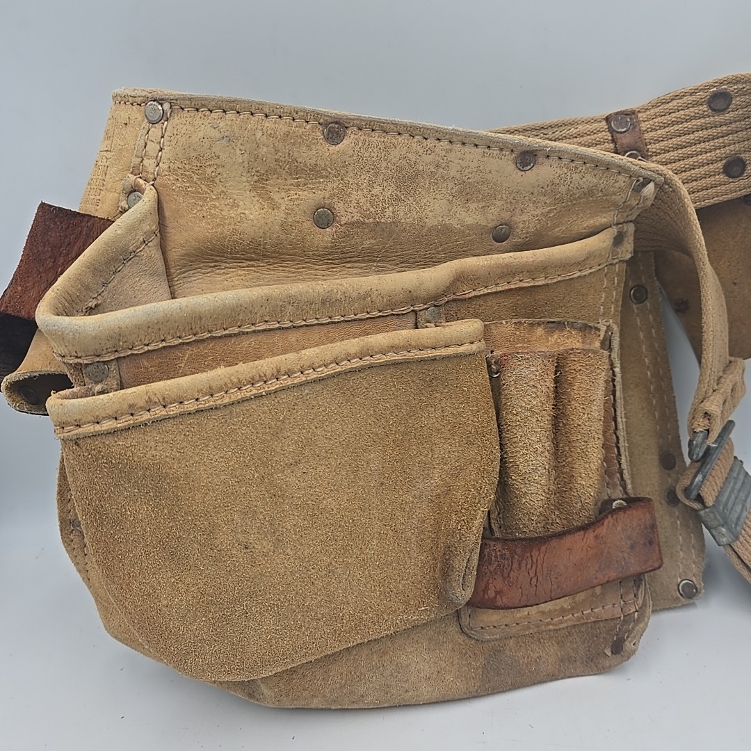 Vintage Sears Craftsman Carpenter Tool Belt Apron 45147 Heavy Top Grain Cowhide