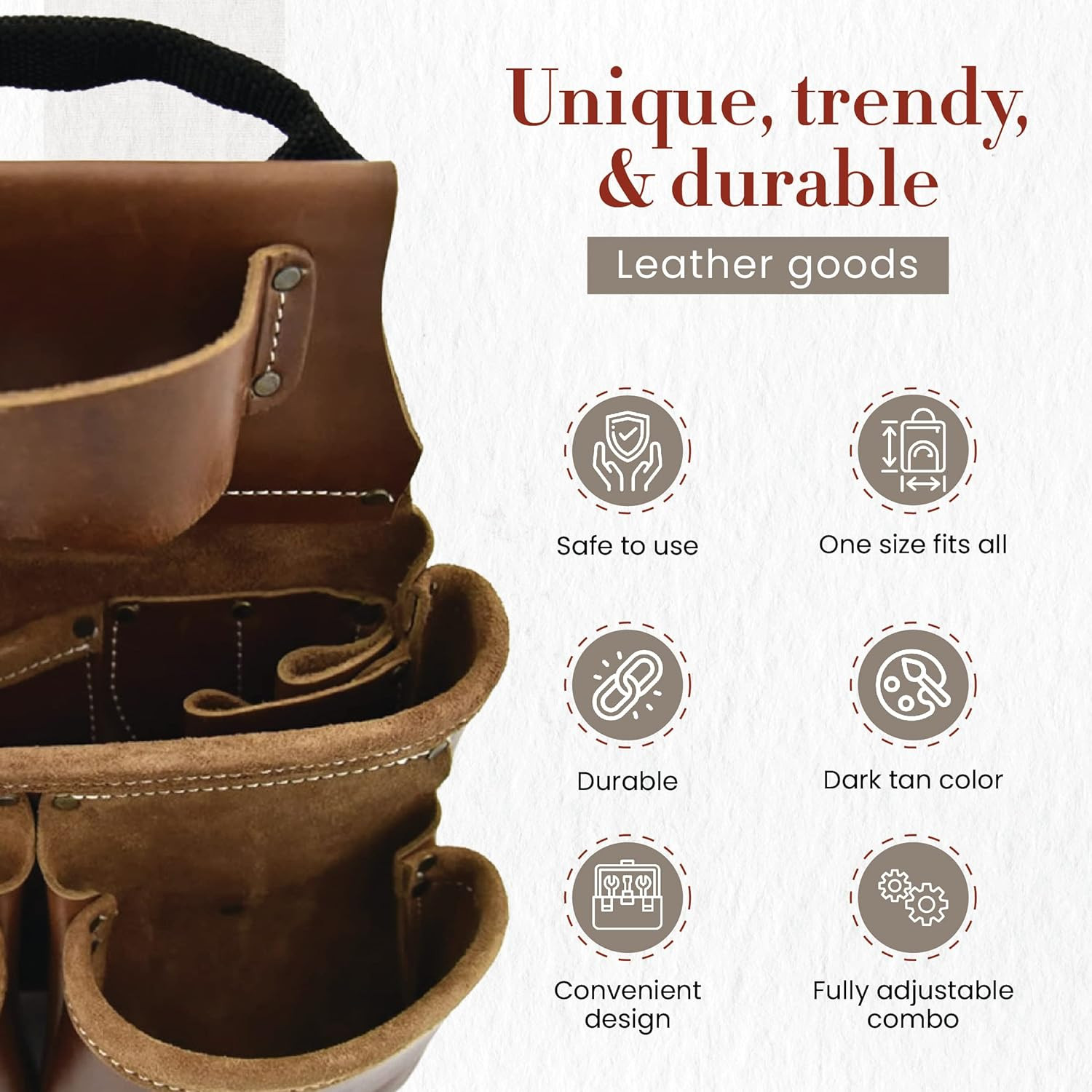 – 4 Piece and 17 Pockets Pro Framer’S Combo, Tool Belt with 2 Tool Pouches and 1