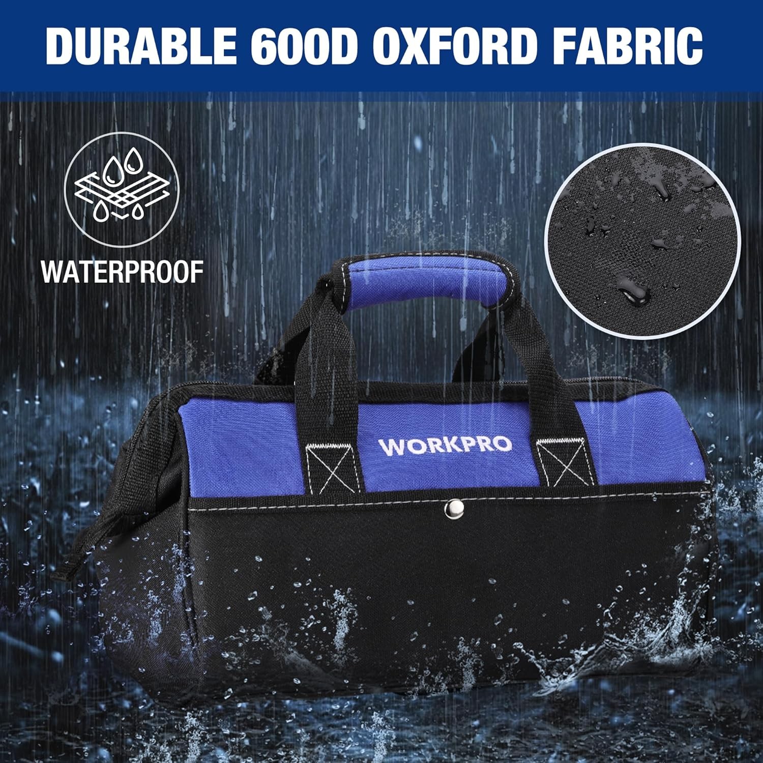 WORKPRO 17″Tool Backpack Duty Jobsite Tool Bag Handbag Tool Organizer w/ Molded