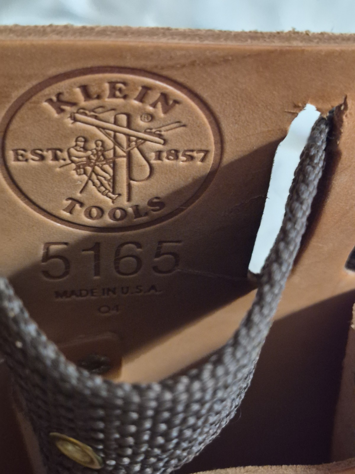 Klein Tools 5165 Leather Tool Pouch 10 Pocket, Tan Made in USA + 5202ML Belt NEW