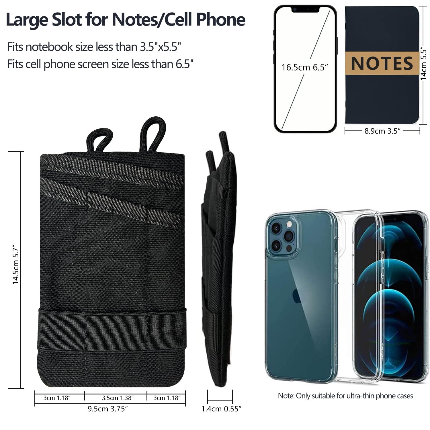 Small Small EDC Pocket Pouch – EDC Organizer Pouch with 4 Pockets for Men, Mini