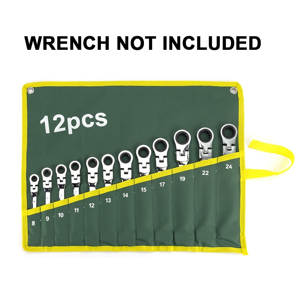 2PCS Tool Pouch, Roll-Up Storage Bag for Hand Tools & Wrenches,Metric,12 Pockets