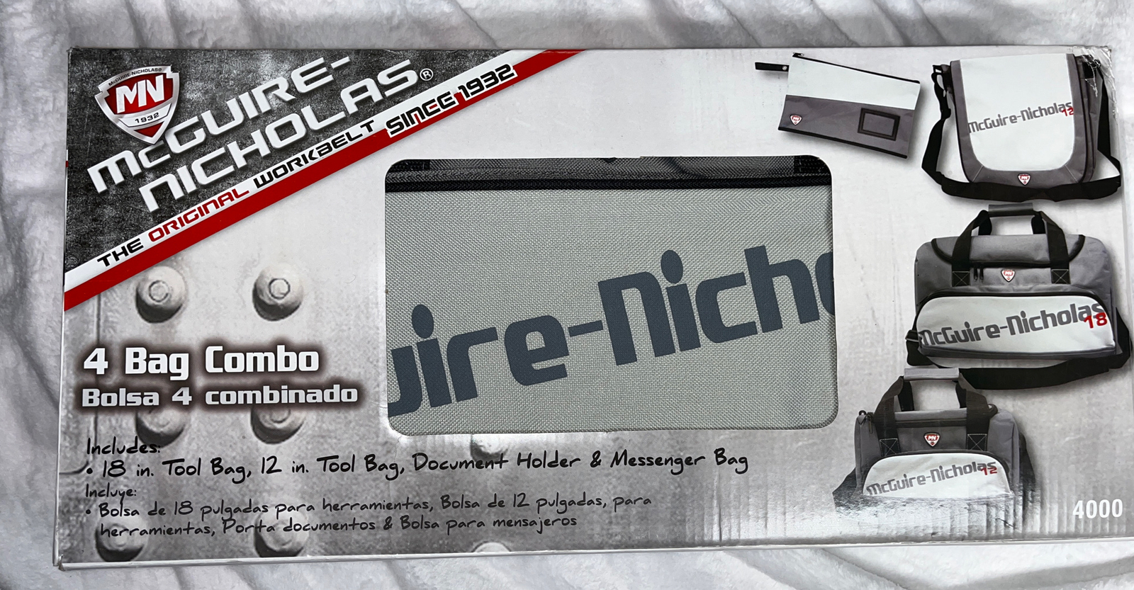 McGuire Nicholas set of 4 Bag Combo 18” & 12” Tool Bag Messenger Document