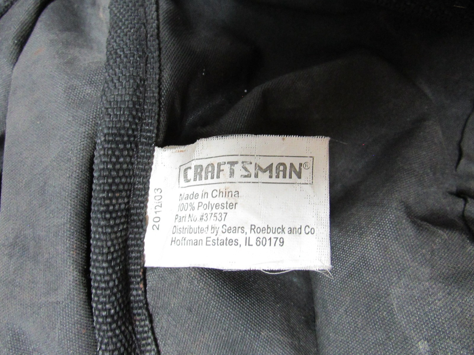 Craftsman Canvas Tool Bag Zipper Mesh Pockets 37537 Black Red Powertool Storage