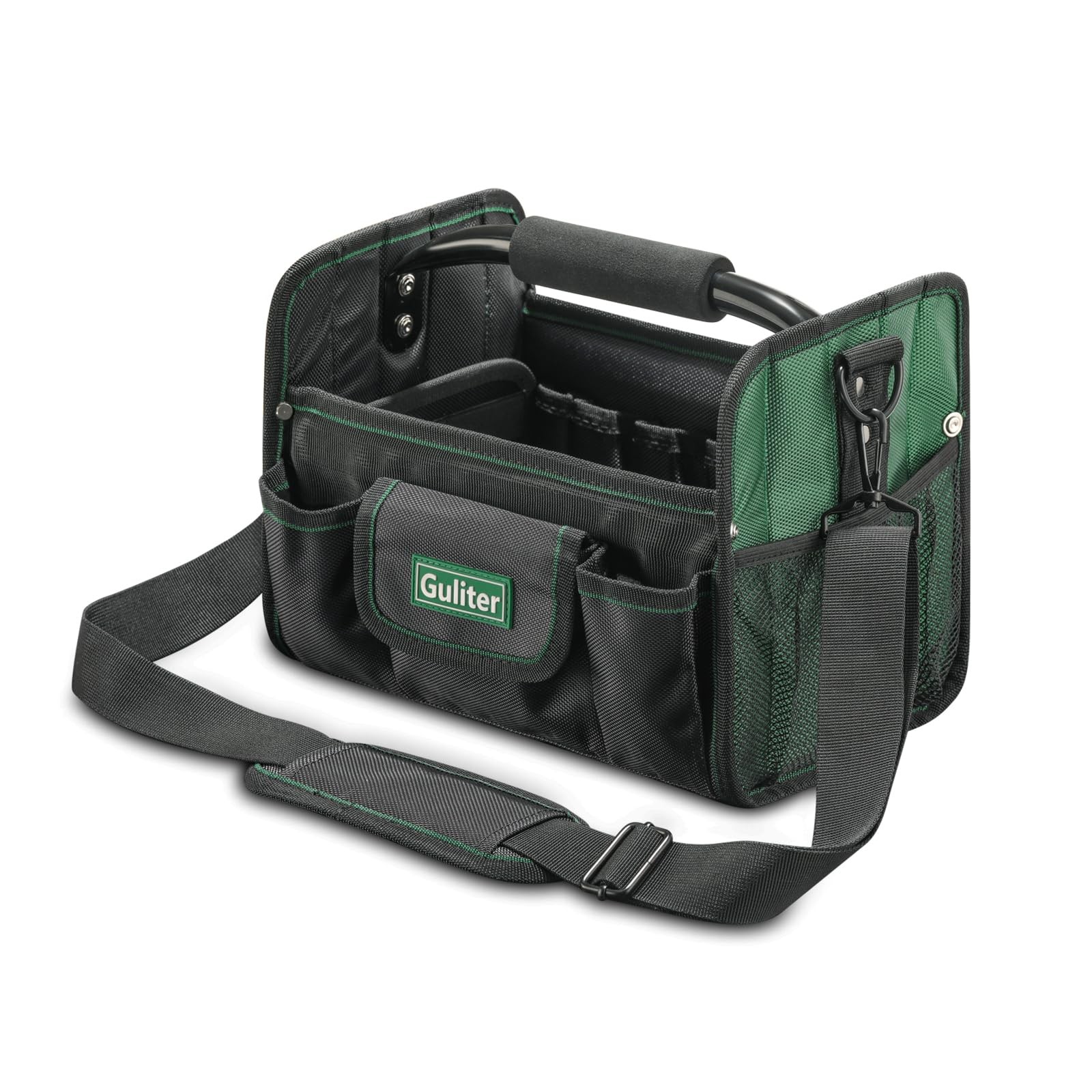 11 Inch Small Tool Bag, Open Tool Tote with Stainless Steel Handle and Adjustabl