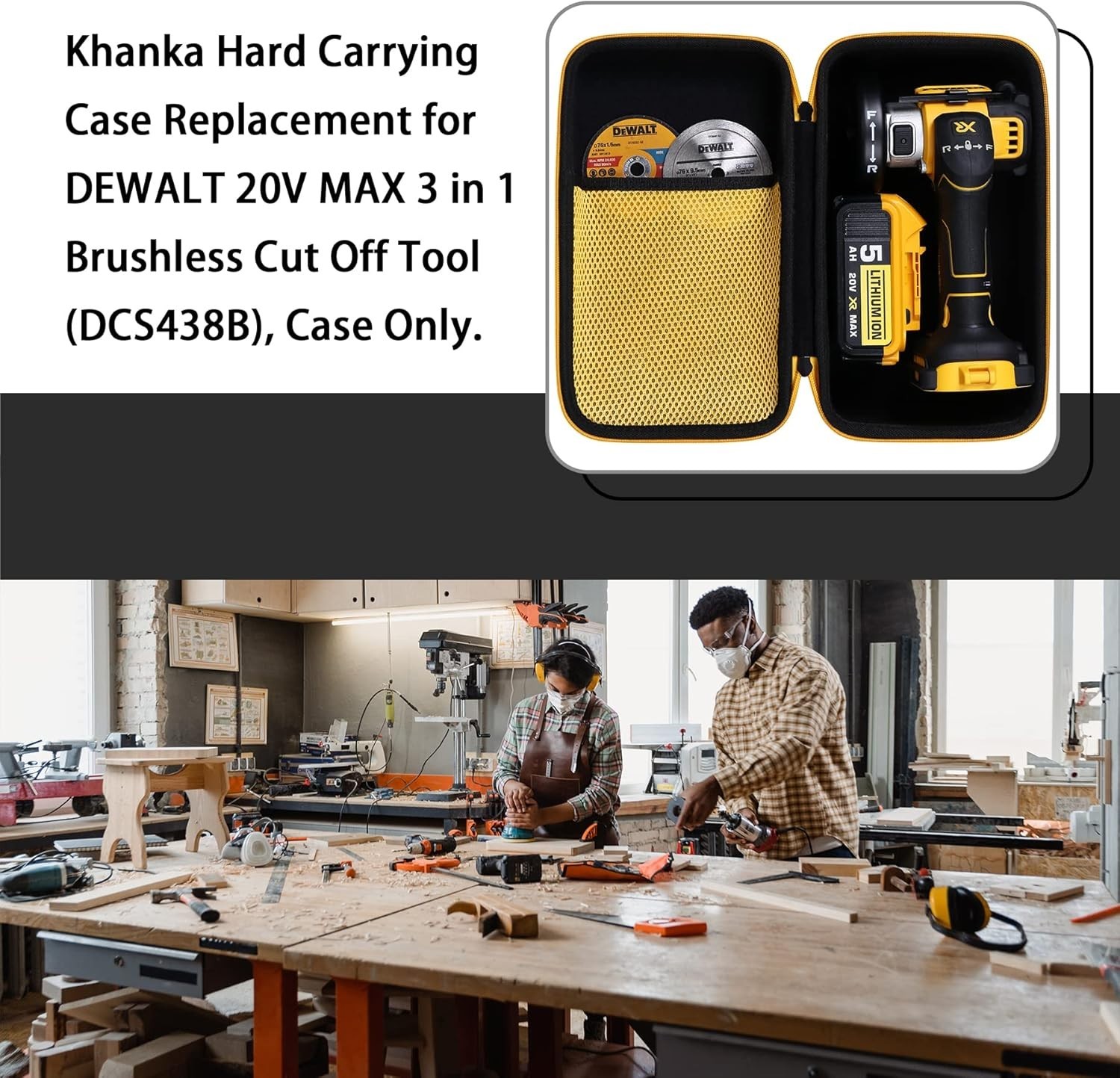 Hard Carrying Case Replacement for DEWALT 20V MAX 3 in 1 Brushless Cut Off To…