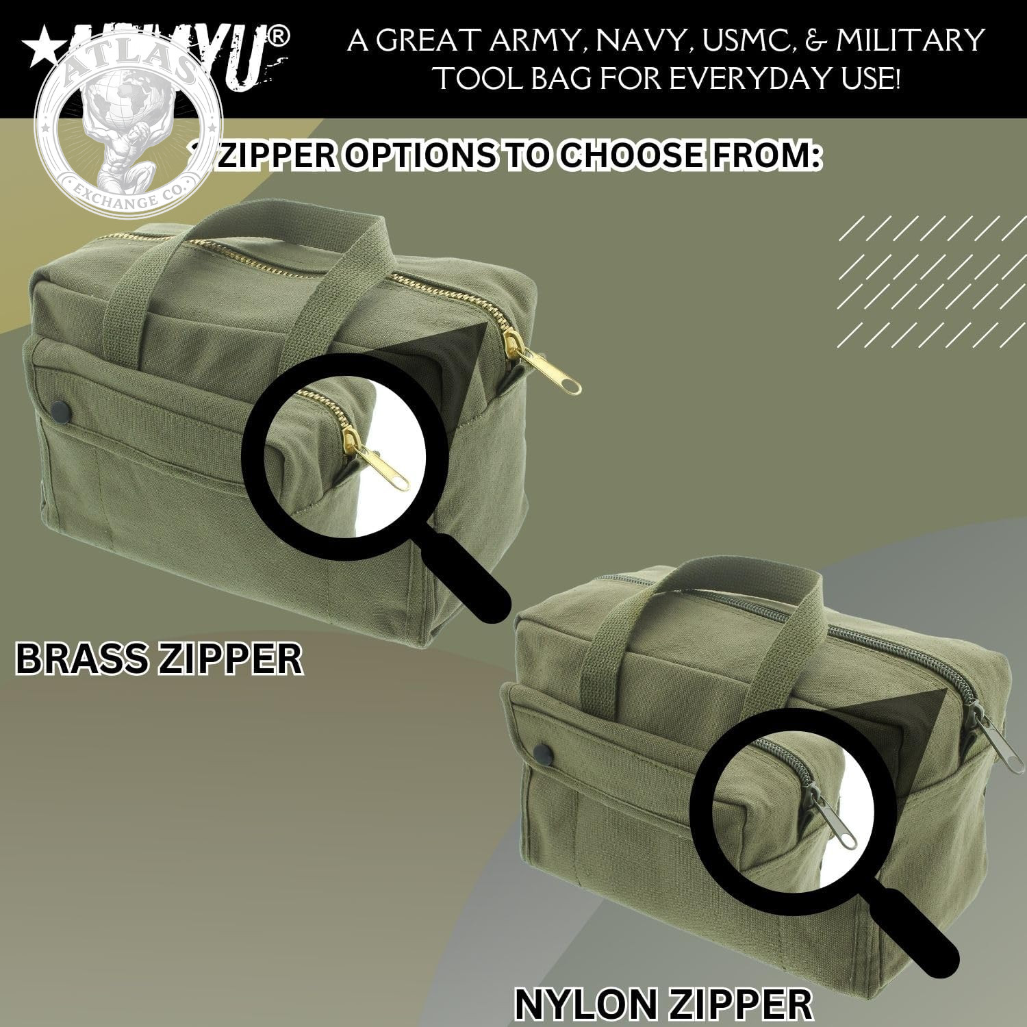 ARMYU Heavy Duty Small Tool Bag Tactical Cotton Canvas Mechanics Bag, 11″ X 7″ X