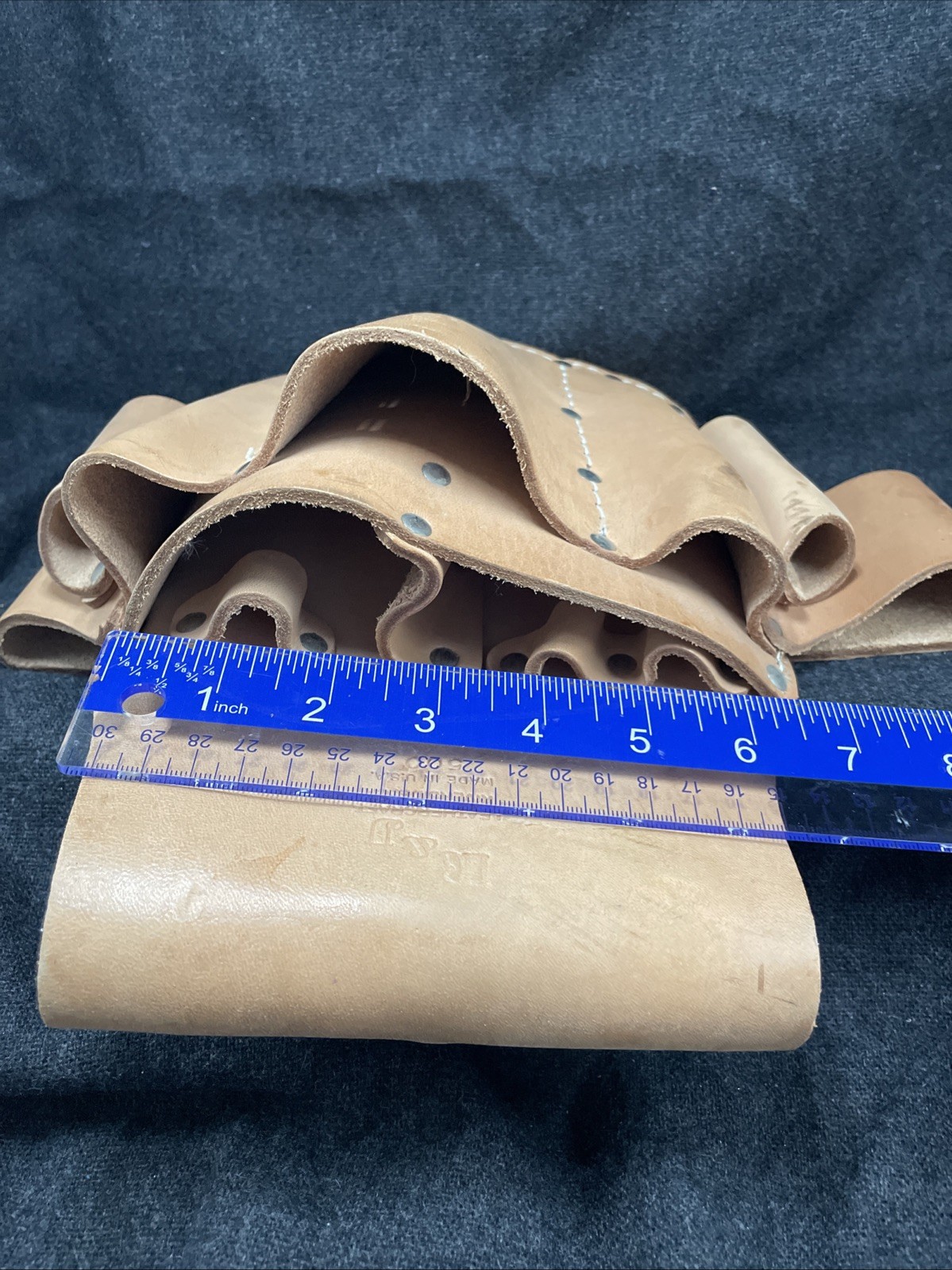 R & J Leathercraft 500 Genuine Leather Tool Pouch – 6 Pockets – Made in USA
