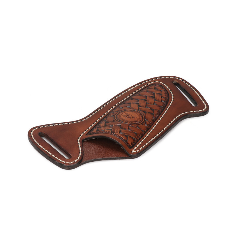 TOURBON Slanted Pancake Knife Sheath Fixed Blade Belt Holster Hunting Camping