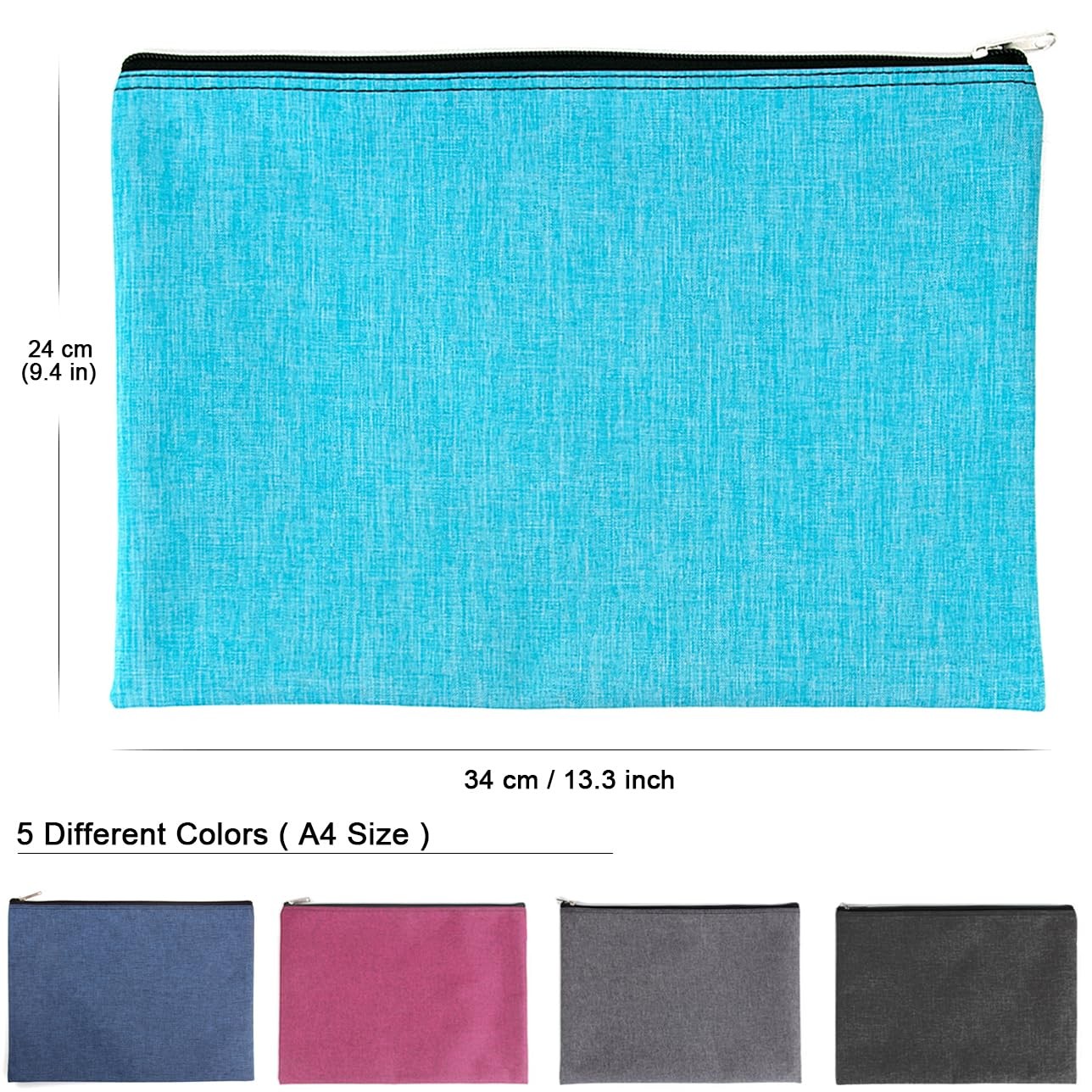 5 Pack Canvas Zipper Tool Bag Set, 13.3 x 9.4 14.4oz Heavy Duty Waterproof Mu…