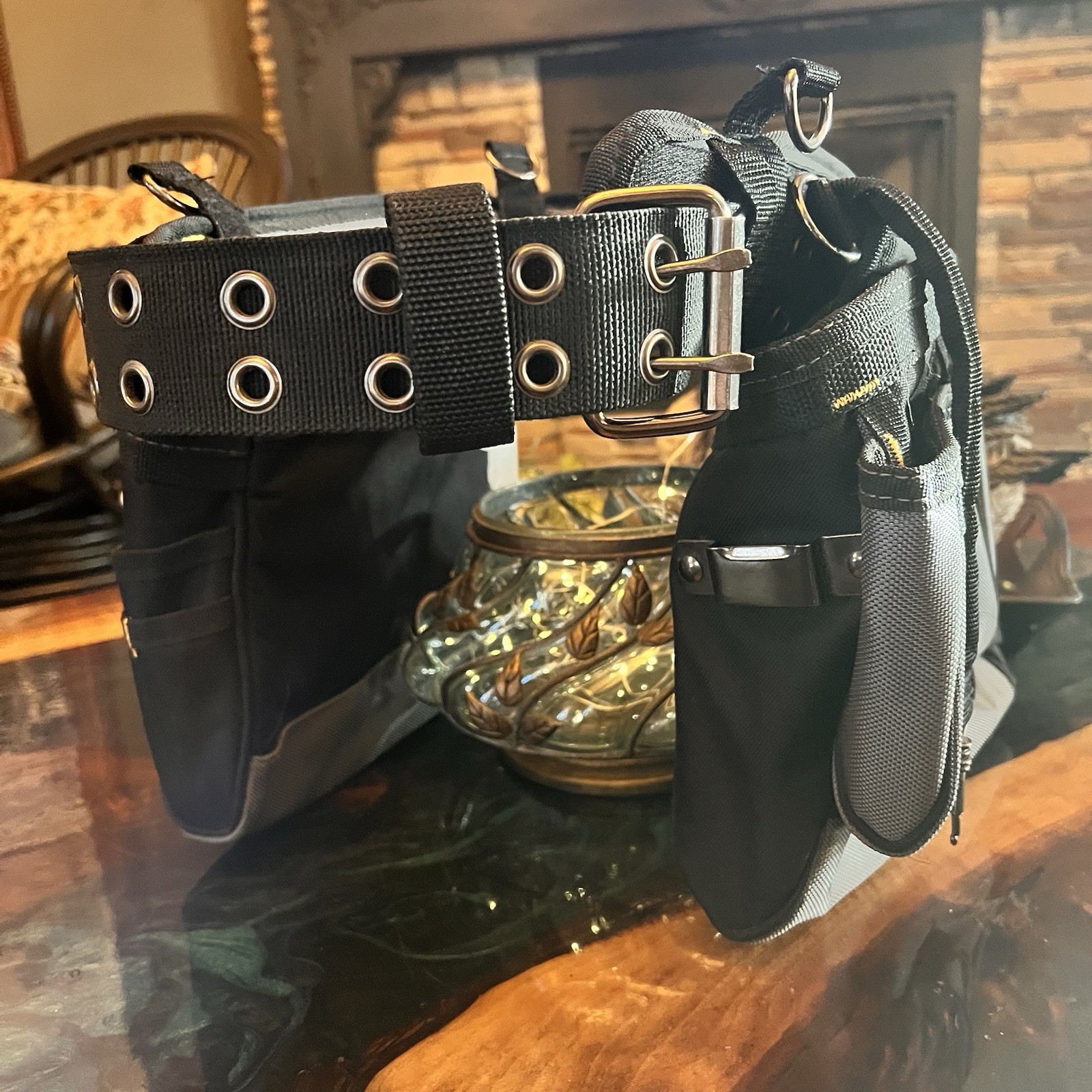 AWP Tool Belt Pouch Rig Electrician Carpenter Work Belt Hammer Loop D-Rings