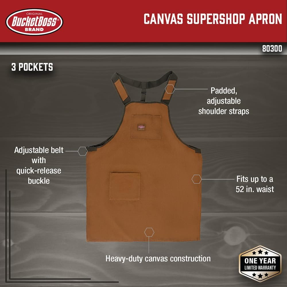 Mens Adjustable Tool Bag, Brown, 1- Pack US