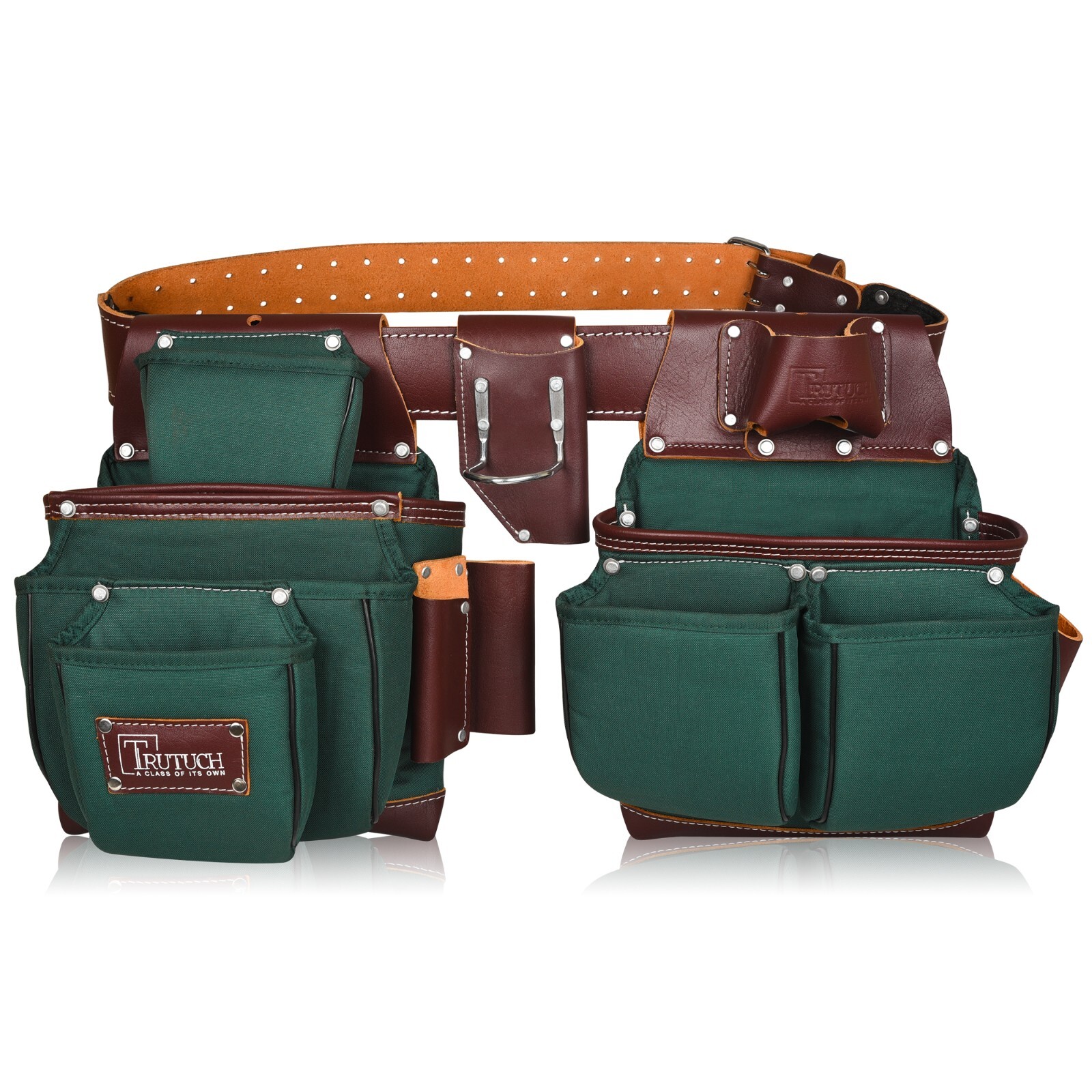 TRUTUCH Nylon and Leather Tool Belt with Leather Work Suspender | Construction