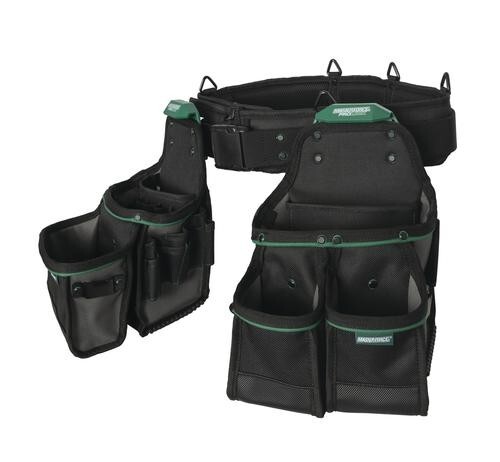 3 Piece Tradesmen Set Padded Belt Contractor Framer Pouch Steel Clip Storage