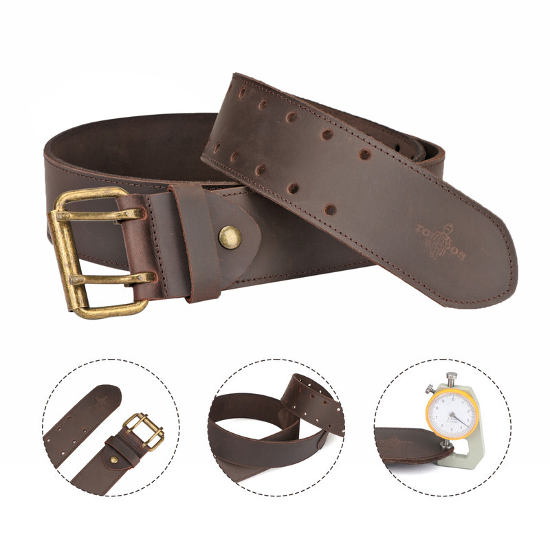TOURBON Leather Tool Carry Holster Construction Tools Belt Ranger Work Rig Belt