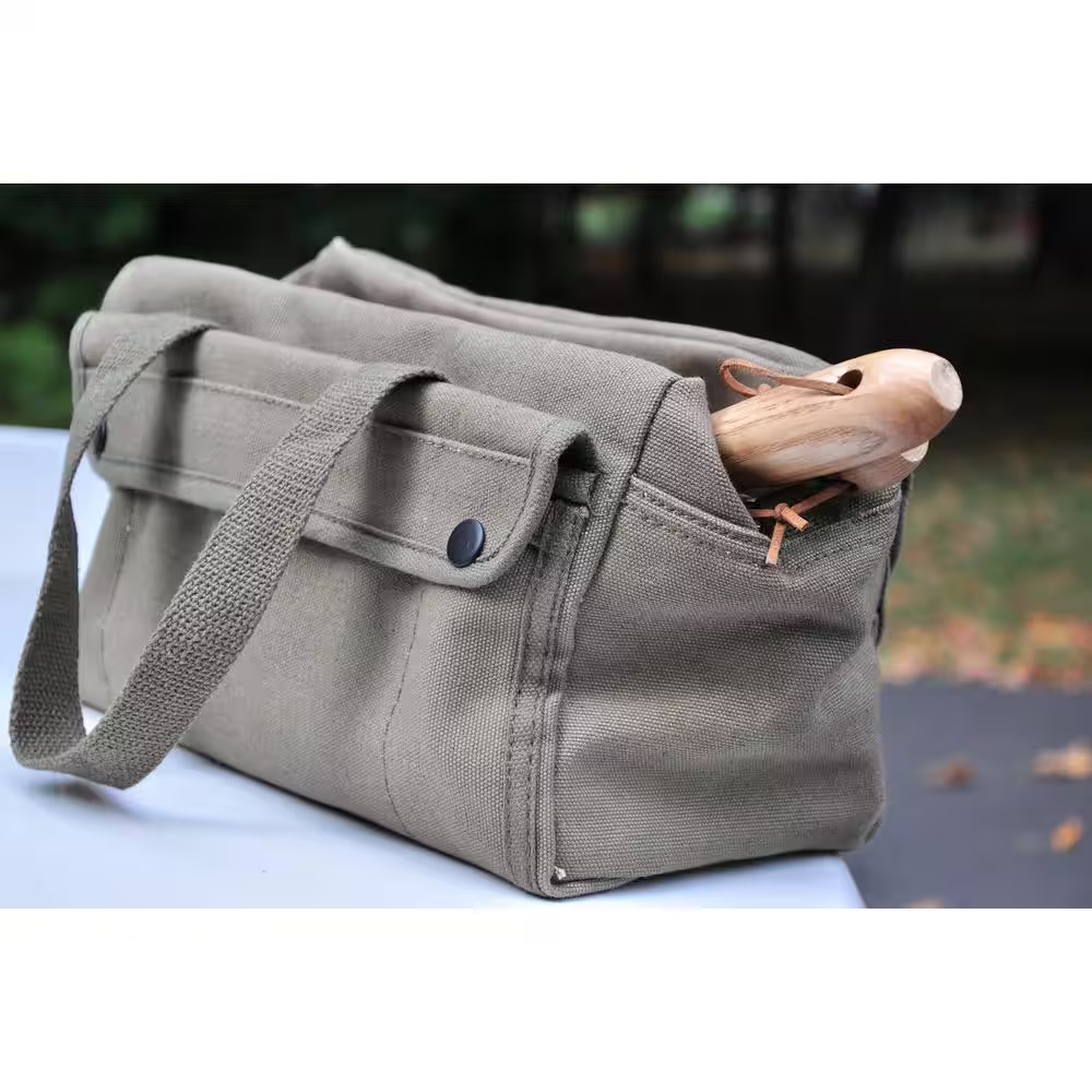 11 In. Government Issued Style Mechanics Heavy-Duty Tool Bag in Olive