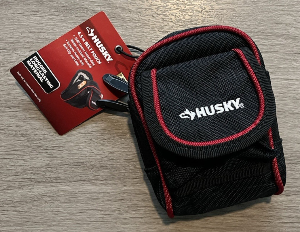 HUSKY 4.5″ WORK Belt Pouch With BELT CLIP + Loop 570-971 HEAVY DUTY NEW