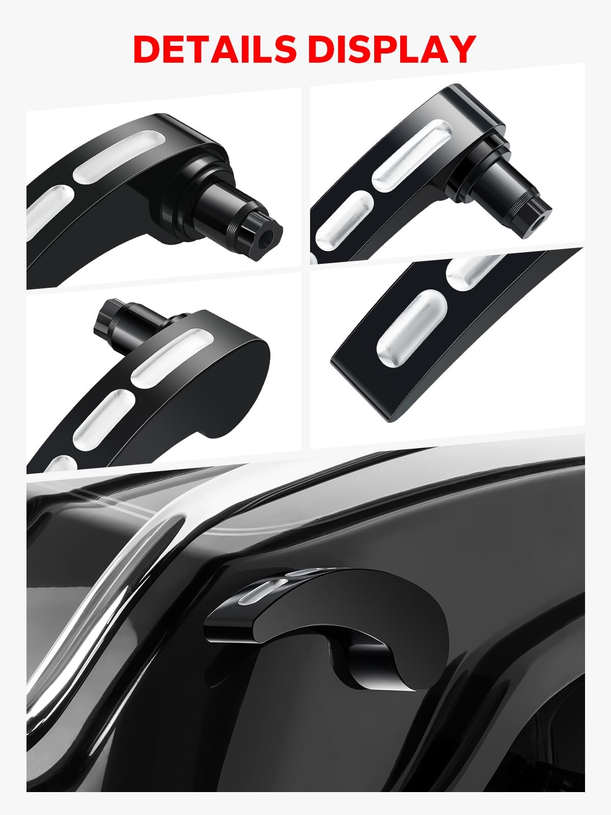 Black Saddlebag Latch Kit Saddle Bag Lifters Compatible for Harley Davidson T…