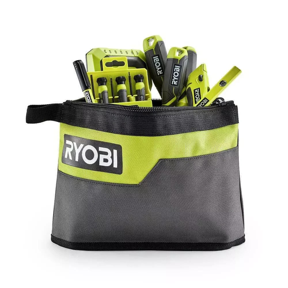 Ryobi Waterproof 12 In. Zipper Utility Pouch for Tools, Multi-Purpose Bag