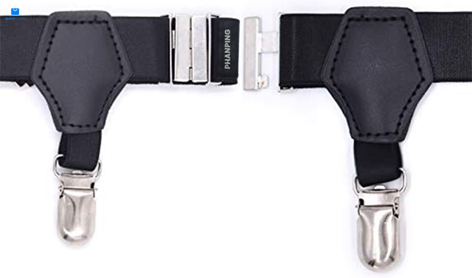 Mens Sock Garters Belt Adjustable 2-pack Sturdy Clip One pair, Black Pair