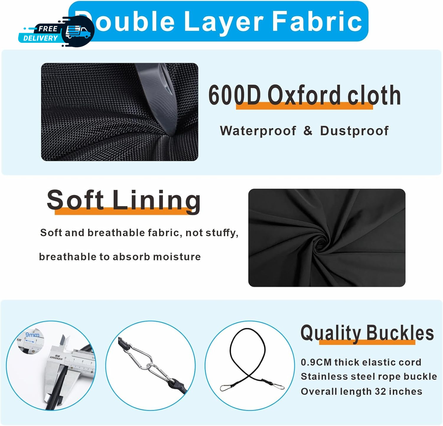 Bucket Truck Cover – Double Layer Oxford Cloth Fits 1 Man Vinyl Bucket