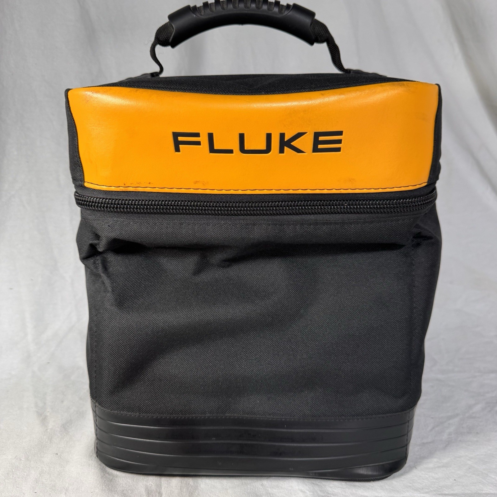 Large Cube Shaped Fluke Carry Bag Insulated Canvas w/ Handle 13”x9”x10”NO STRAP