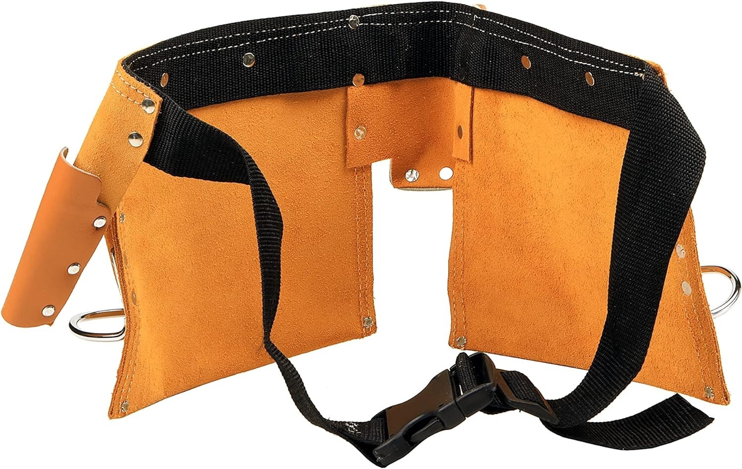 Leather Carpenter Tool Belt 11 Pockets Quick Release Buckle Work Pouch