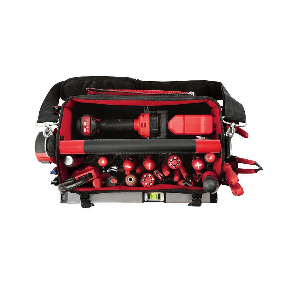20 in. Packout Tote Modular Storage with Red Tool Zipper Bag Impact Resistant