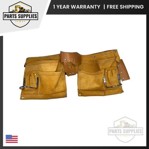 11 Pocket Leather Tool Belt w/ Quick Release Buckle Carpenter Construction Pouch