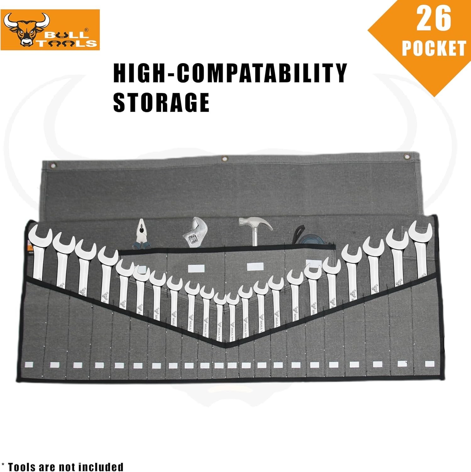 Heavy-Duty 26 Pocket Wrench Roll Tool Pouch – Perfect for Professionals & DIYers