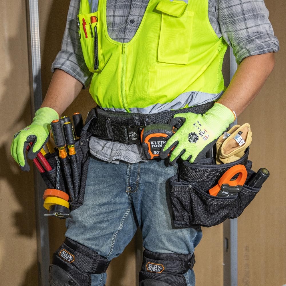 Klein Tools 5718 Tool Pouch PowerLine Series Utility Pouch Fits Tool Belts to 2.
