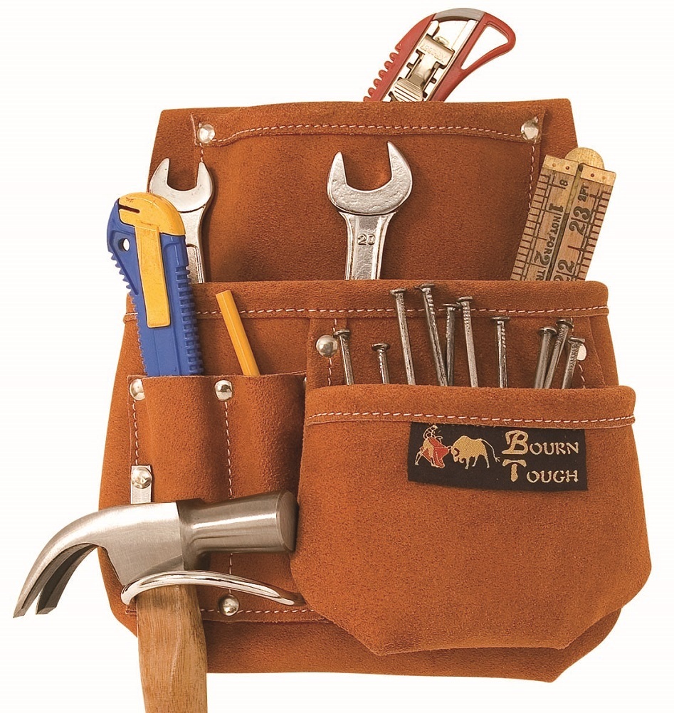 Extra Capacity Suede Leather Tool Pouch Bag