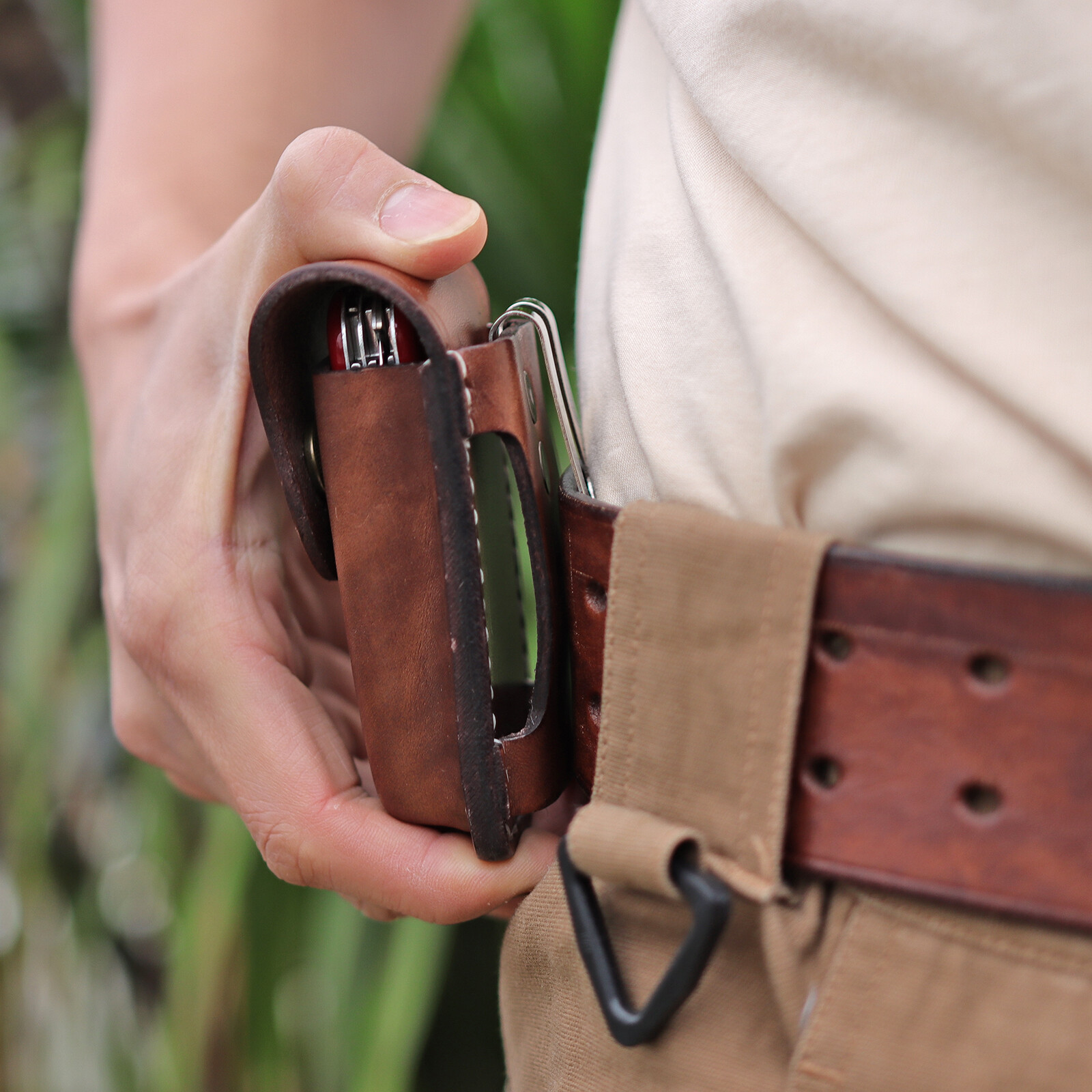Tourbon Leather Knife Sheath for Folding Horizontal Trapper Knife Belt Holster