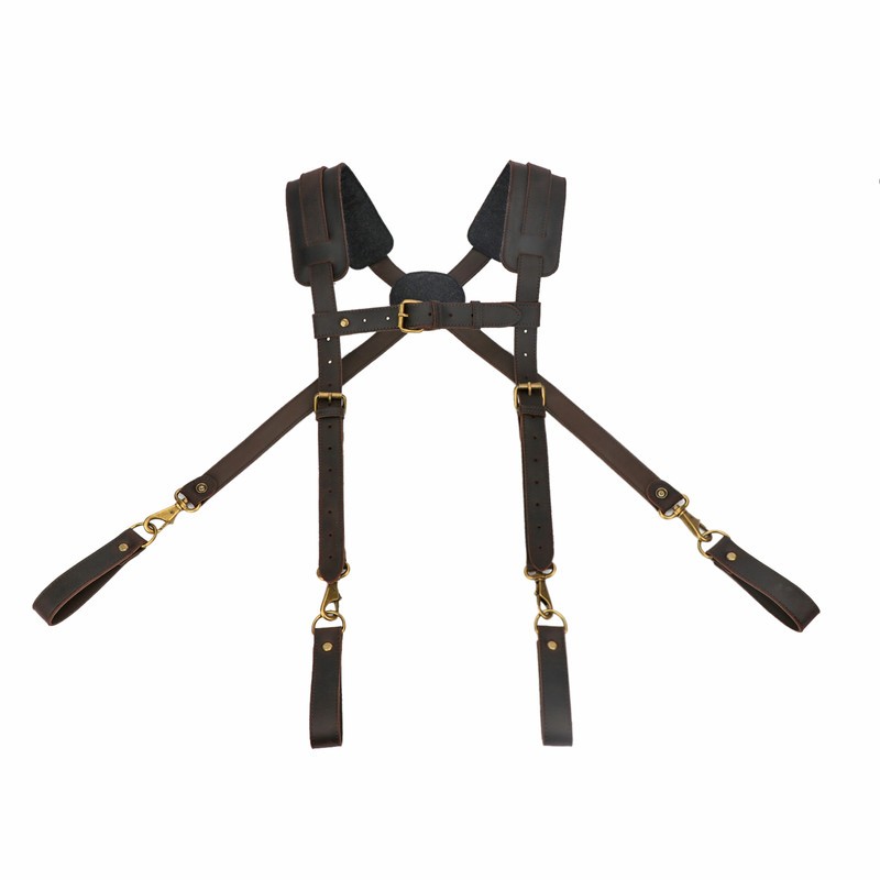 TOURBON Leather Tool Harness Suspenders Belt for Carpenter & Contractor Working
