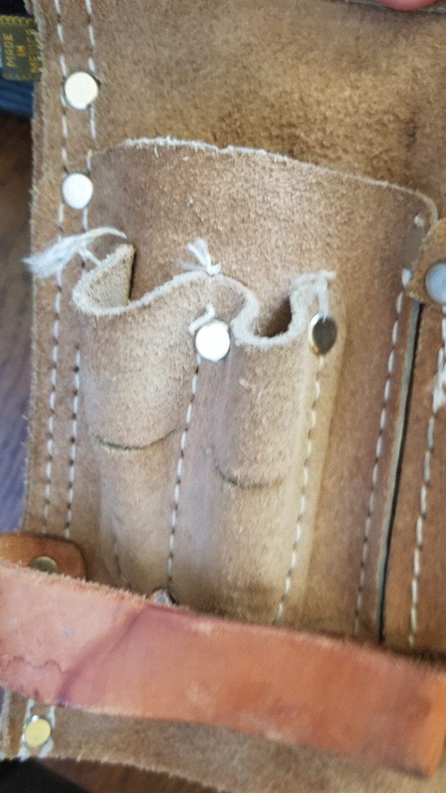 Leather Tool Belt / Rooster R 499-3 / 2 Pockets / Adjustable Strap