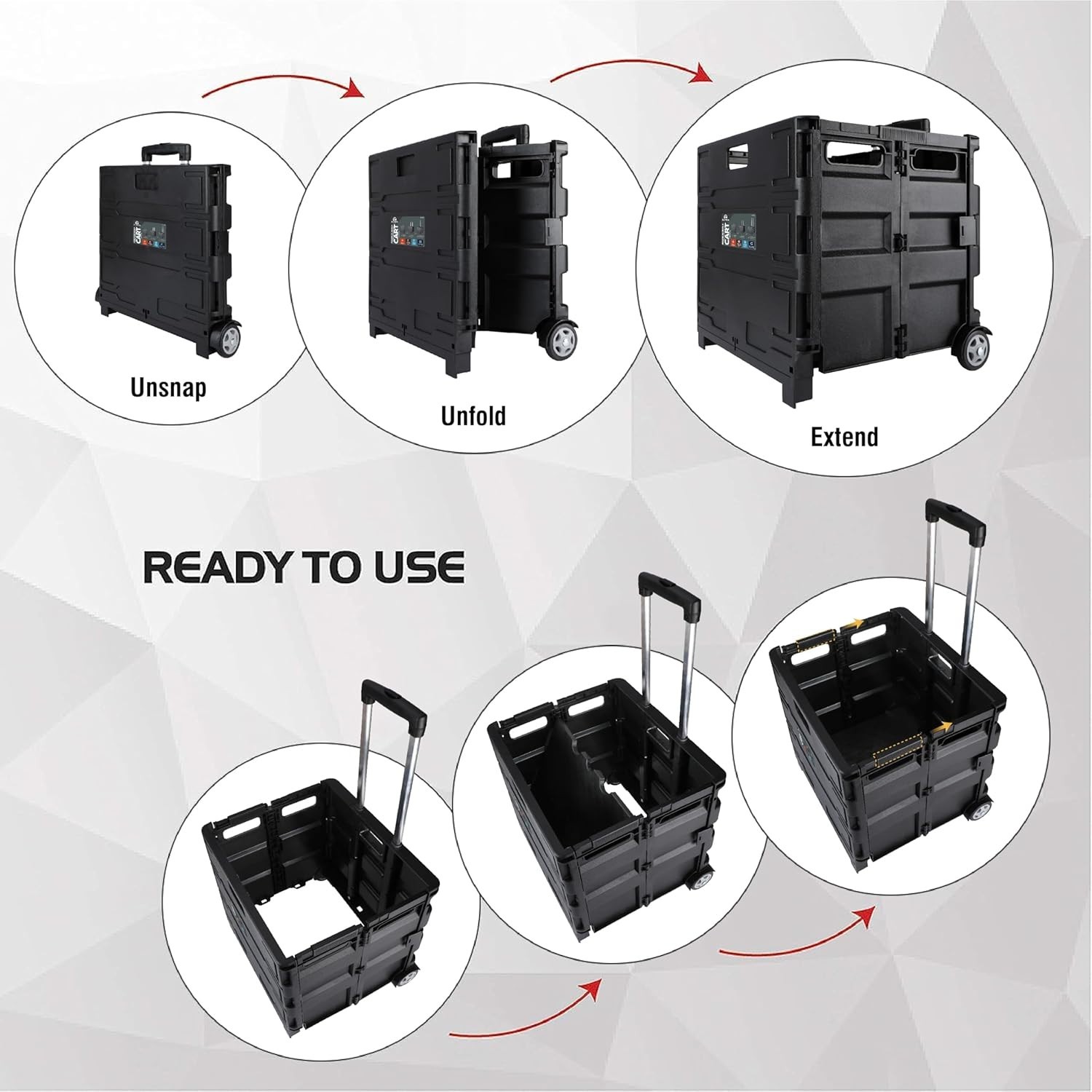 Professional-Grade Portable Tool Box with 2 Wheels – Folds for Easy Storage
