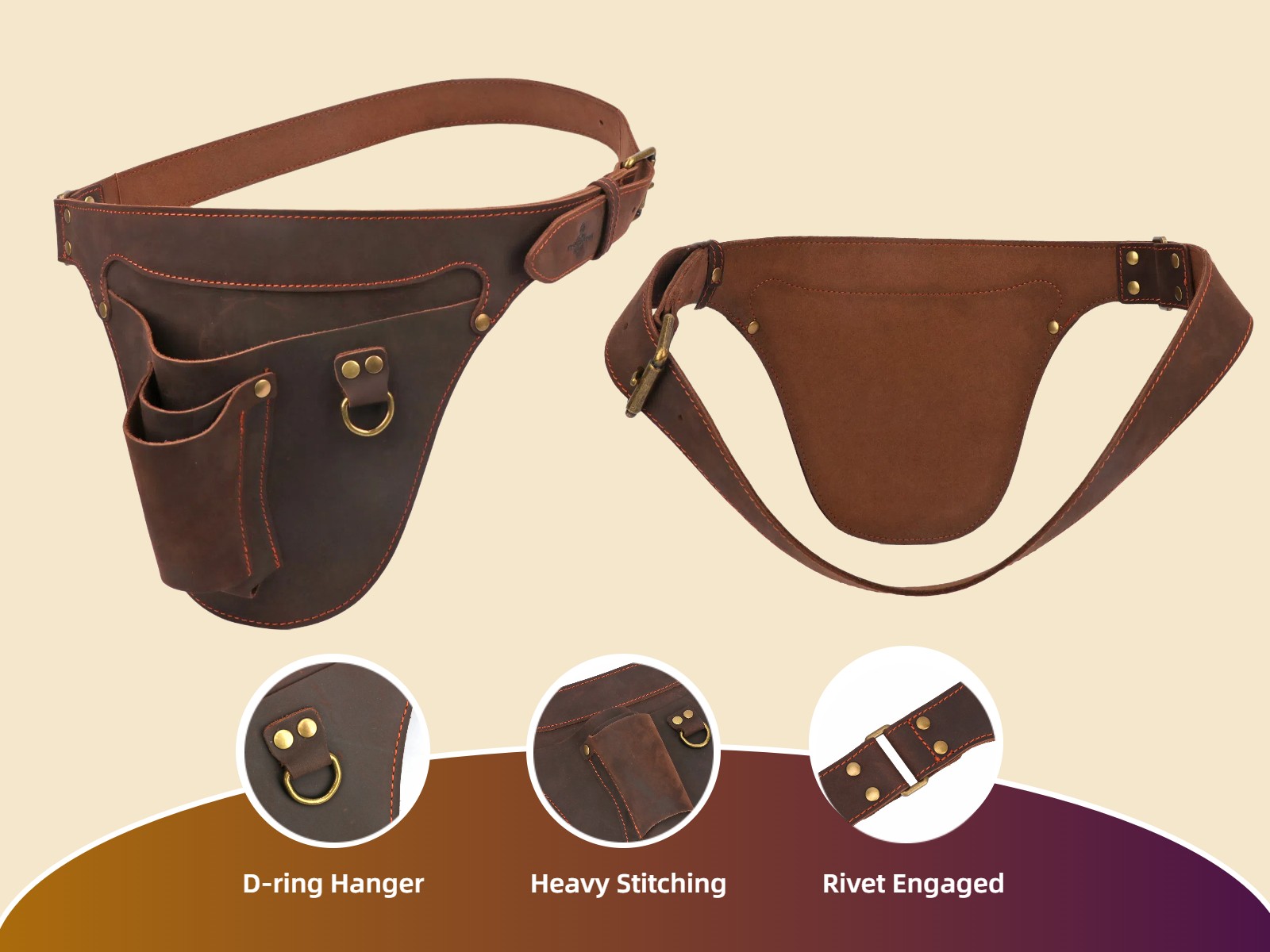 TOURBON Garden Tool Pack Florist Belt Bag Storage Pouch Electrician Tool Holster