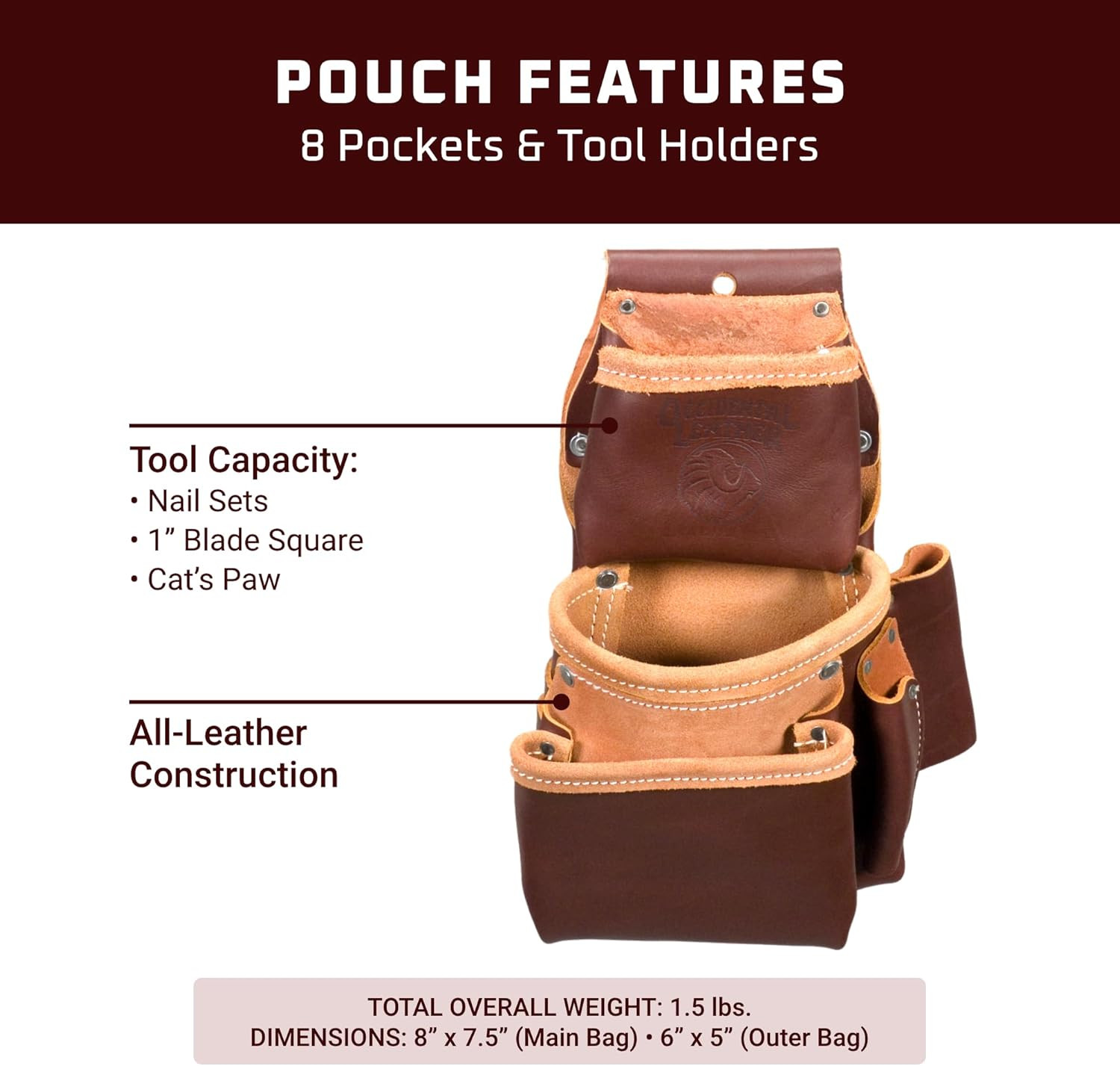 Pro Trimmer Fastener Bag – 8 Pockets & Tool Holders – Made in USA