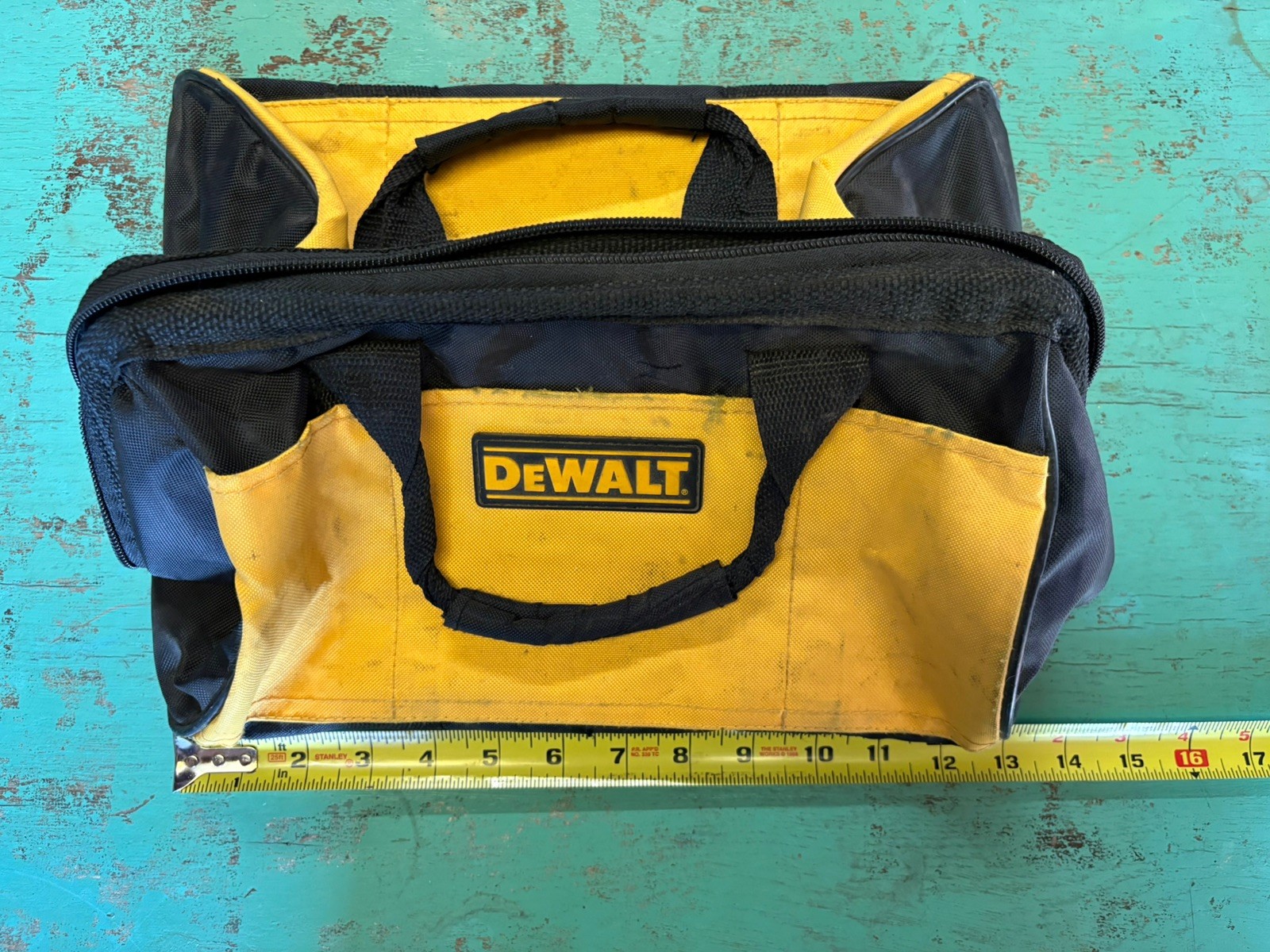 DEWALT 13 in Mini Heavy Duty Contractor Tool Bag Yellow Black
