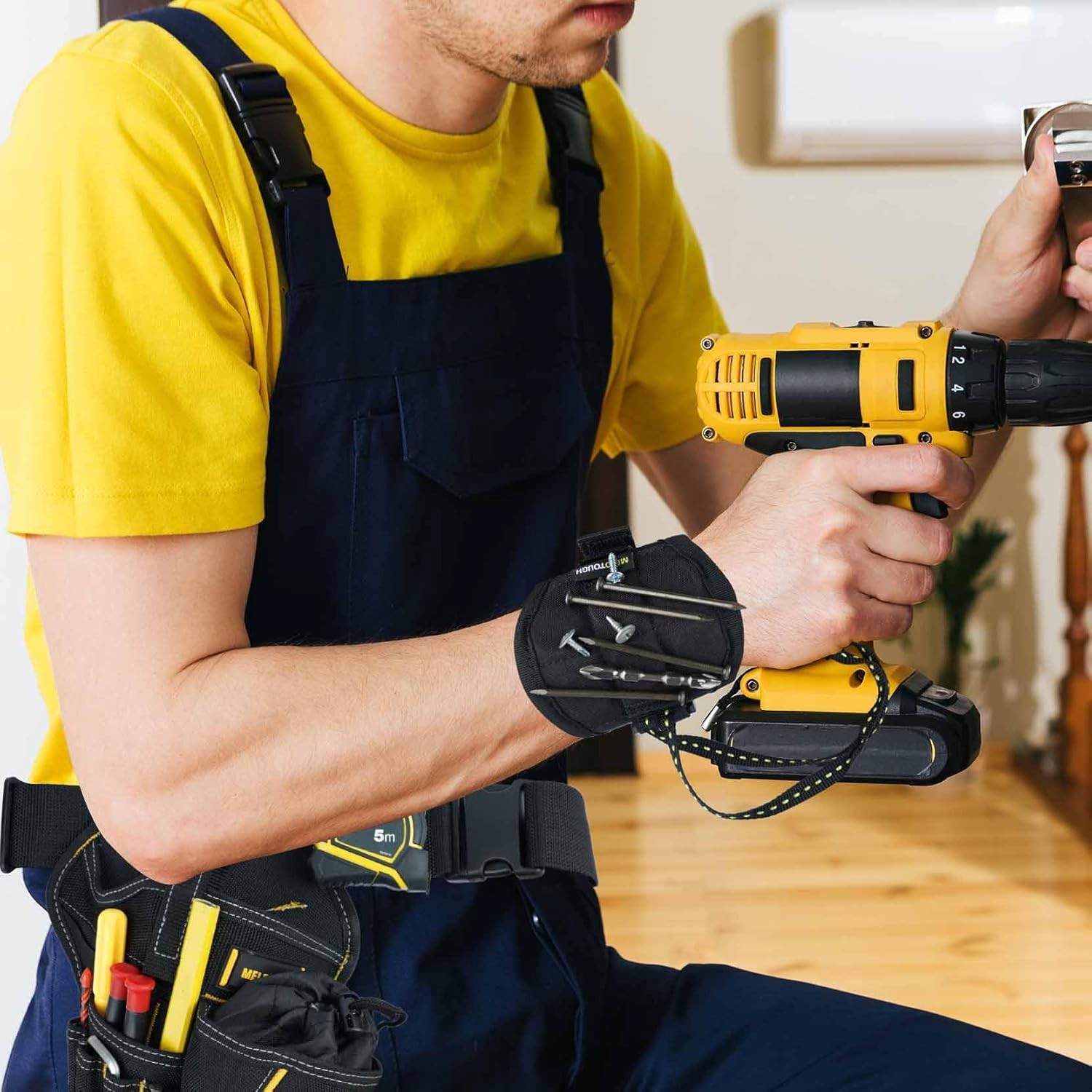 3-in-1 Drill Holster Combo w/ Magnetic Wristband Tool Belt Holder Right Hand
