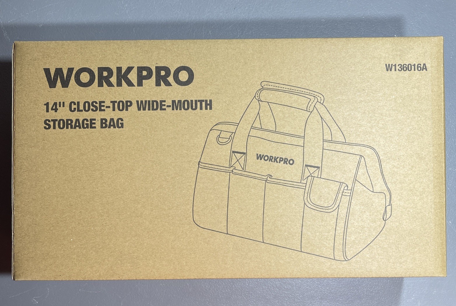 Workpro 14” Close-Top Wide Mouth Storage Bag Tool Bag W136016A Blue / Black