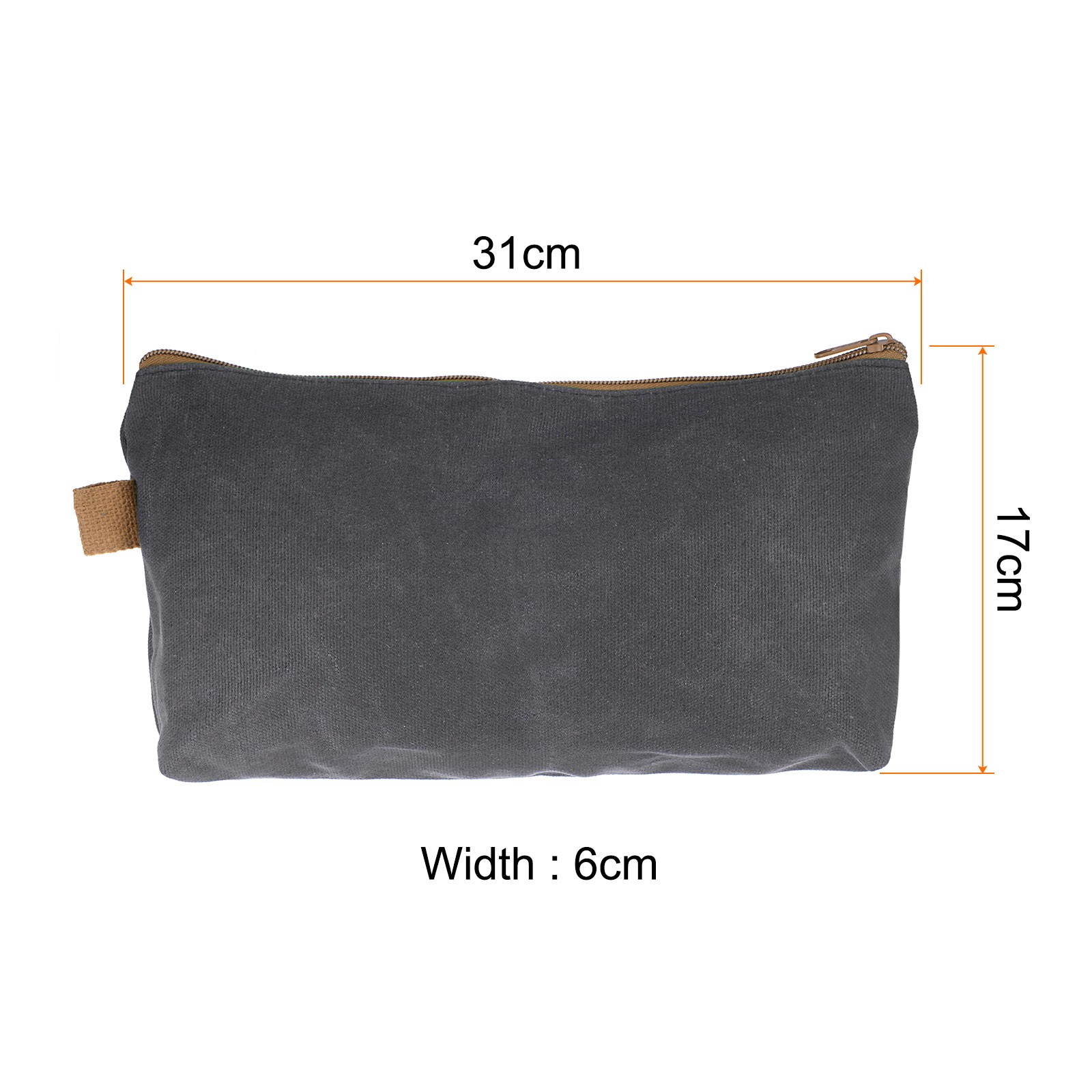 Tool Pouch Bag 31cm x 6cm x 17cm Oxford Organizer with Zipper Grey