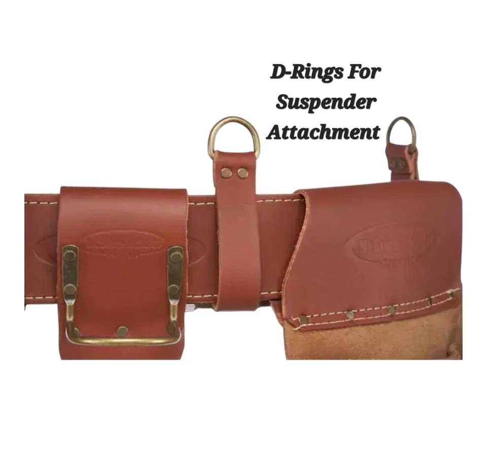 NEW Masters McGuire-Nicholas 1DM-527-M-2 Brown Leather Rig Tool Belt 52.5″ 2-Bag