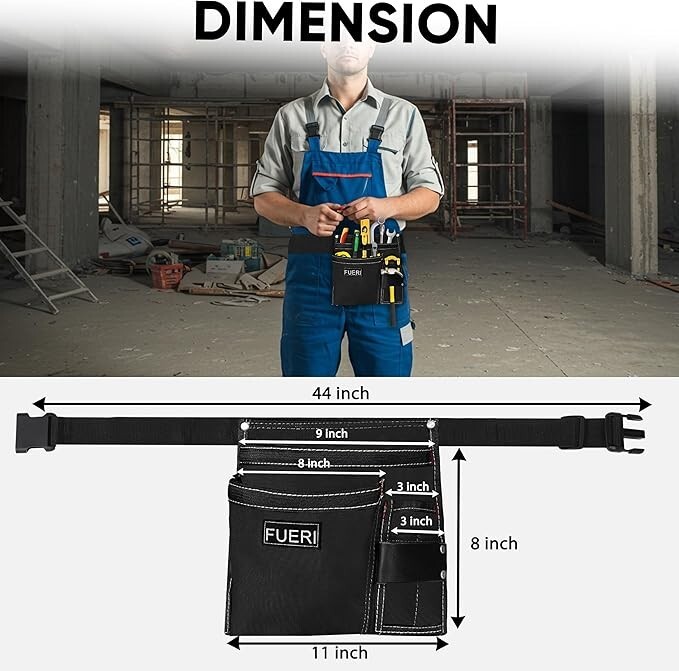 FUERI Tool Belt Bag Pouch Men Nylon Tools Belts Pouches for Construction